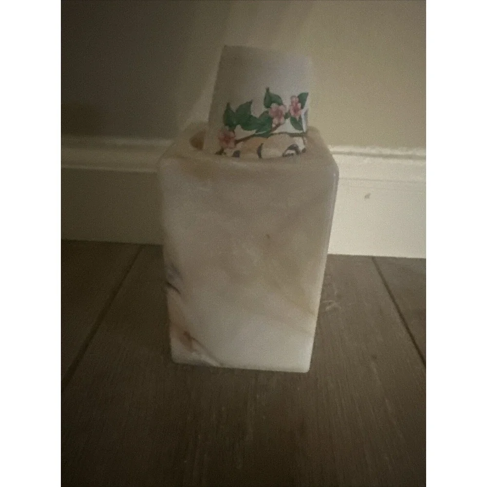 Vintage Faux‎ Brown Marble Stone Dixie Bathroom Cup Holder - Pop Up Dispenser
